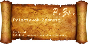 Prisztavok Zsanett névjegykártya
